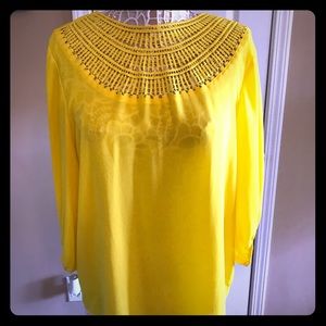 Chaus yellow lace detailed shirt